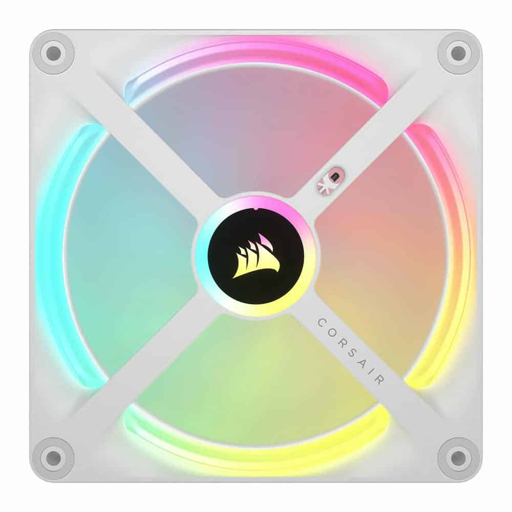 (image for) Corsair iCUE LINK QX140 RGB White Dual 140mm PWM Fan Starter Kit with iCUE LINK System Hub